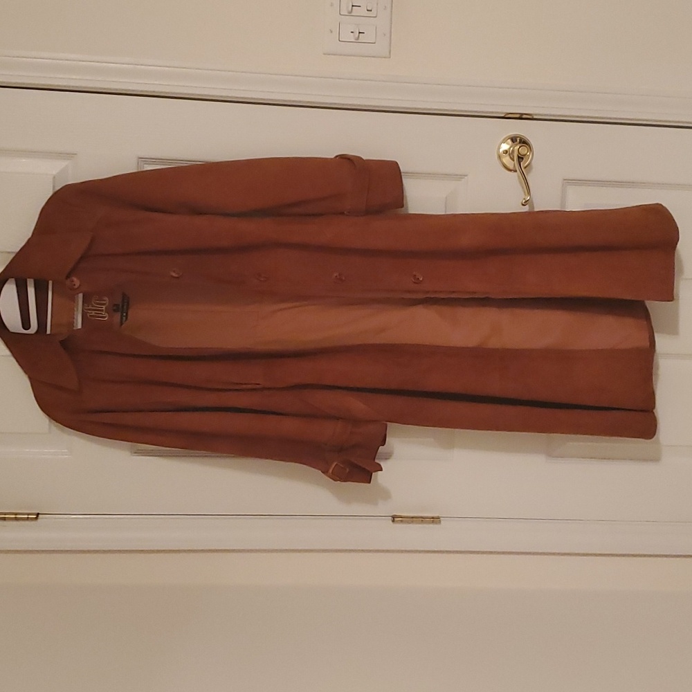 TFC Women's Belted Suede Trench Coat - Picture 10 of 16
